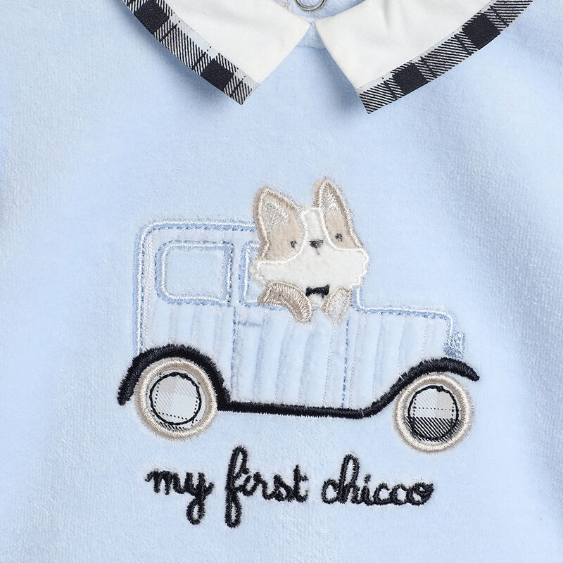 Boys Light Blue Applique Sweater with Leggings image number 4